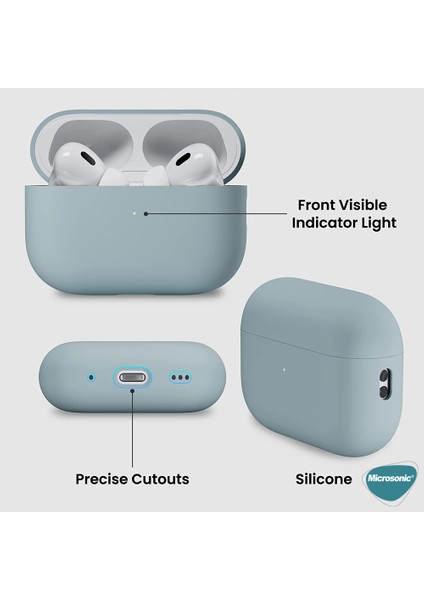Airpods Pro 2.nesil Kılıf Mat Silikon Açık Yeşil