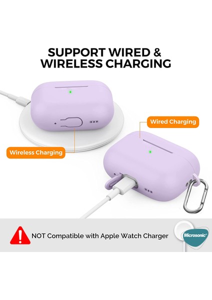 Airpods Pro 2.nesil Kılıf Askılı Mat Silikon Sarı