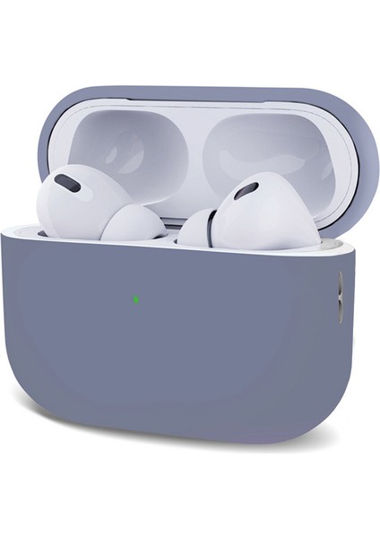Airpods Pro 2.nesil Kılıf Mat Silikon Lavanta Grisi