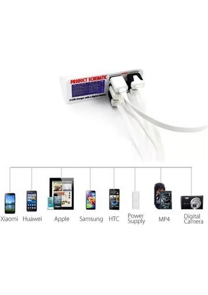 Teknik Servis 5+1 USB 3.0 Şarj Cihazı,pil Test Volt/amper Ölçer