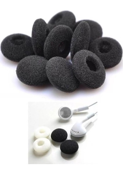 Kulaklık Süngeri, Kulaklık Yastığı 10 Adet (18 Mm) - Siyah