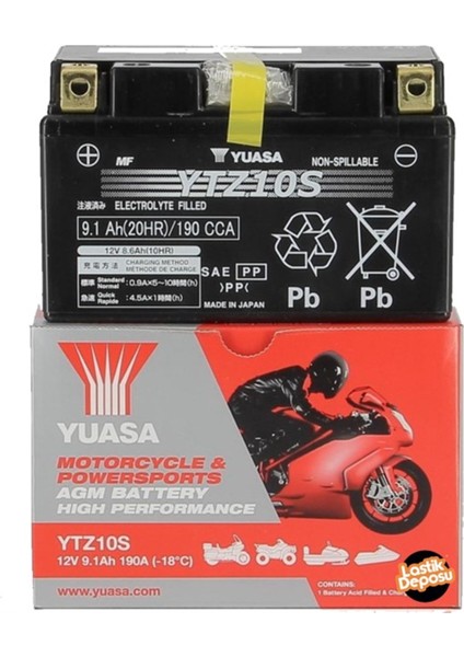 Honda CB500 Akü (2013-2018) Yuasa YTZ10S 12V8.6 Ah