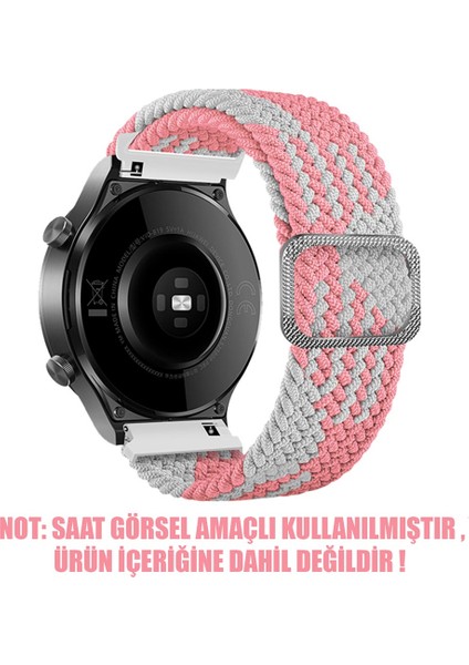 Huawei Watch Gt 3 Se Kordon Braided Loop Band Pembe Beyaz