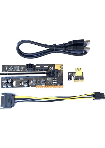 Pcı-E Yükseltici Kartı VER009C 1x Ila 16X USB 3.0 Veri Kablosu 6 Pin Gpu Siyahı Işık Olmadan (Yurt Dışından)