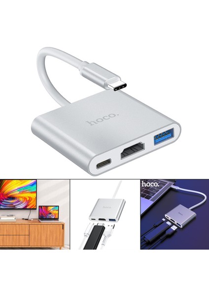 USB Tip C - Usb3.0 Pd Şarj Portları Adaptör Dönüştürücü Hub (Yurt Dışından)