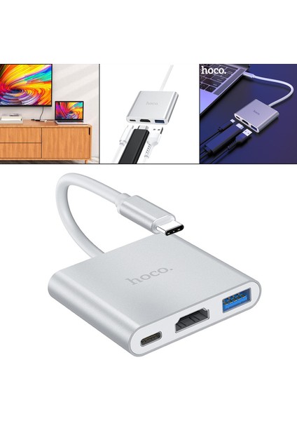 USB Tip C - Usb3.0 Pd Şarj Portları Adaptör Dönüştürücü Hub (Yurt Dışından)