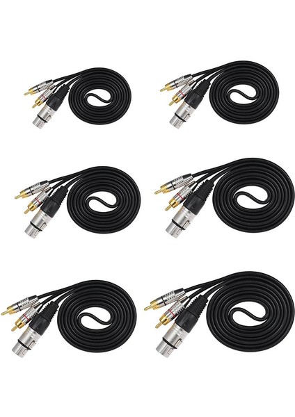 2pcs/set Çift Erkek Ila Xlr 3 Pin Dişi Mikrofon Kablosu Ayırıcı Konnektör (Yurt Dışından)