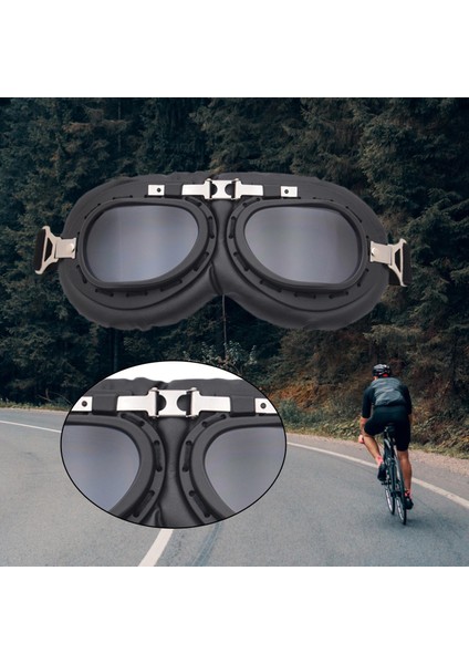 2x Motosiklet Gözlükleri Vintage Tarzı Açık Gözlük Scooter Atv Gri ve Sarı (Yurt Dışından) fırsatları