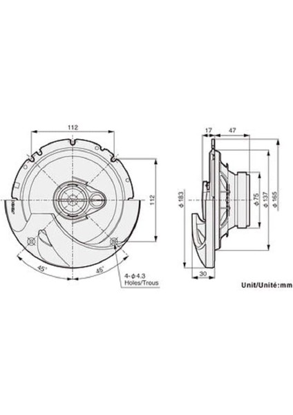 TS-R1750S 250 Watt 17 cm 3 Yollu Hoparlör