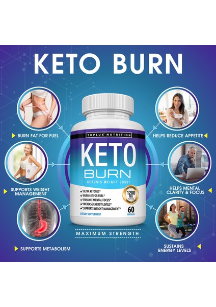 Keto Burn Detox Diyet Takviyesi 60 Kapsül