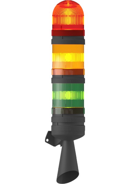 3 Kat LED Multifonksiyon 2 Ses Borulu Elektronik Siren MS 5844 12-24VAC/DC