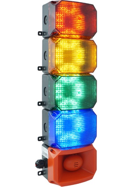 4 Kat Küp LED Multifonksiyon 43 Ses Siren MS 225 110-220VAC