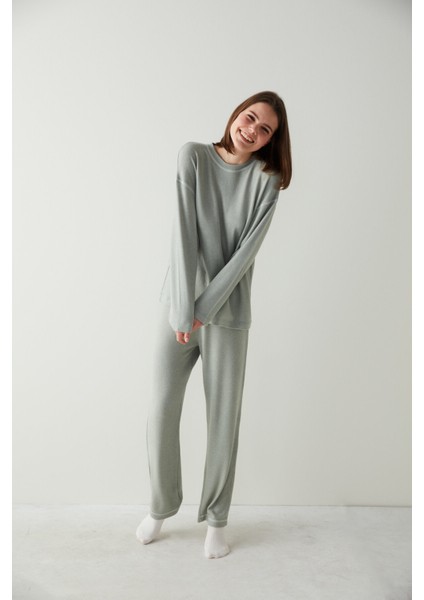 Haki Soft Pijama Takımı