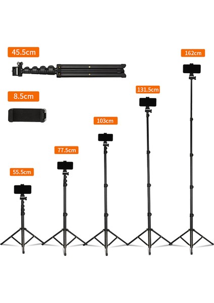 Mt-39 5 Kademeli 153CM Fonksiyonel 2 In 1 Monopod 360 Derece Dönebilen Başlıklı Tripod