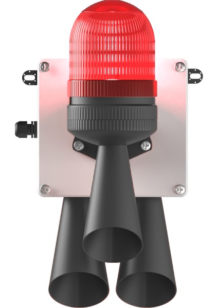 LED Multifonksiyon 3x 43 Ses Siren MS 5806 Kırmızı 12-24VAC/DC