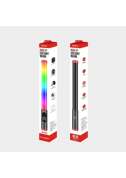 FM-128RGB OLED Ekran Göstergeli Rgb LED Işıklı Su Geçirmez Aydınlatma Çubuğu