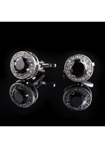 Klasik Bağlantılar Ziyafet Siyahı Için Kristal Gömlek Bağlantıları