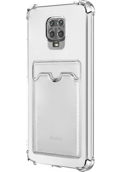 Xiaomi Redmi Note 9 Pro Max Card Slot Shock Kılıf Şeffaf