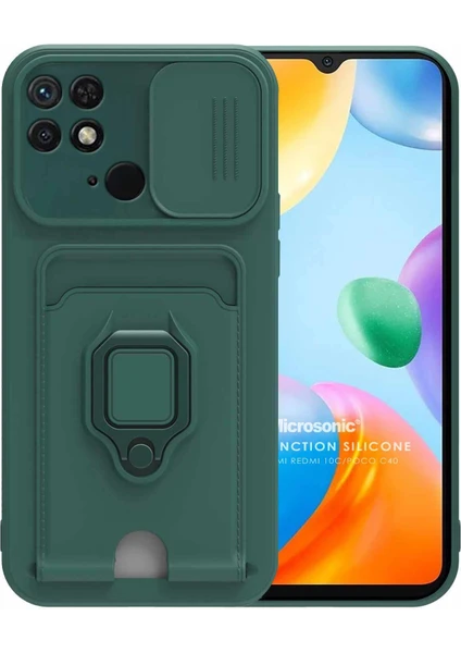 Xiaomi Poco C40 Kılıf Multifunction Silicone Yeşil