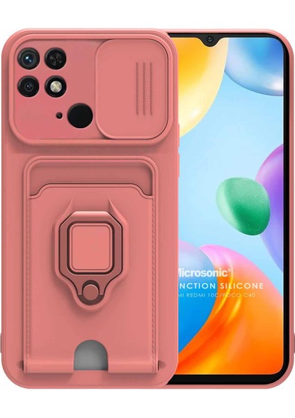 Xiaomi Poco C40 Kılıf Multifunction Silicone Pembe