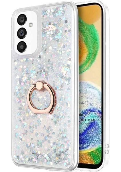 Samsung Galaxy A13 5g Kılıf Glitter Liquid Holder Gümüş