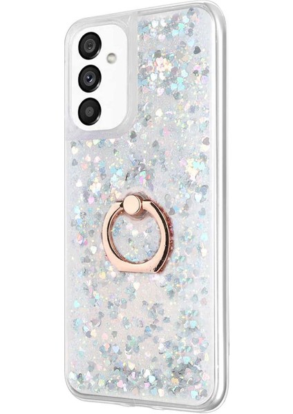 Samsung Galaxy A13 5g Kılıf Glitter Liquid Holder Gümüş