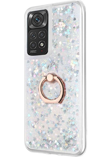 Xiaomi Redmi Note 11 Kılıf Glitter Liquid Holder Gümüş fiyatları