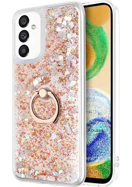 Samsung Galaxy A13 5g Kılıf Glitter Liquid Holder Gold