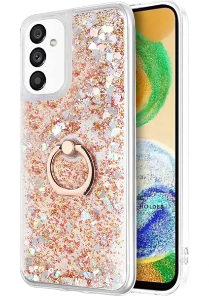 Samsung Galaxy A13 5g Kılıf Glitter Liquid Holder Gold