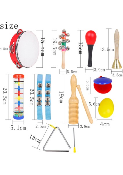 Çocuklar Için Ayarlanan Müzik Aletleri Oyuncaklar, 10 Adet Tef, Maracas, Erkek ve Kız Için Kastanetler ile Ahşap Perküsyon Enstrümanları. (Yurt Dışından) modelleri