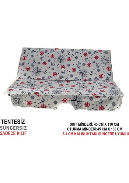 Süngersiz(Tentesiz)Salıncak Minder Seti (2 Kişilik) Kılıf-Marin