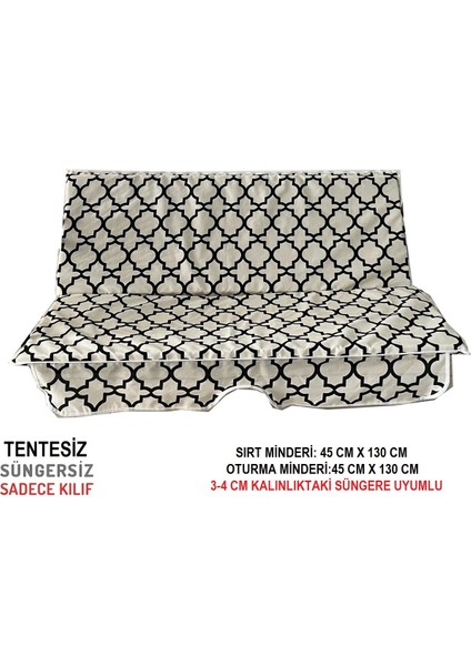 Süngersiz(Tentesiz)Salıncak Minder Seti (2 Kişilik) Kılıf-Alaçatı