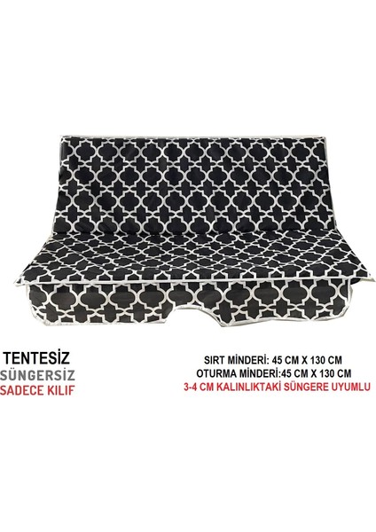 Süngersiz(Tentesiz)Salıncak Minder Seti (2 Kişilik) Kılıf-Karaçatı