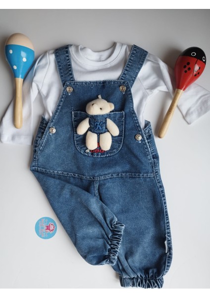 Bebek Salopet Peluş Ayılı Kot Bahçıvan fiyatları
