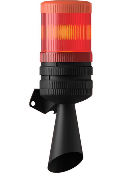 E14 Sabit Ampul 2 Ses Borulu Horn Korna MS 5829 Kırmızı 24VDC