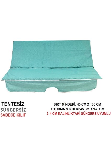 Süngersiz Salıncak Minder Seti (2 Kişilik) Kılıf-Su Yeşili