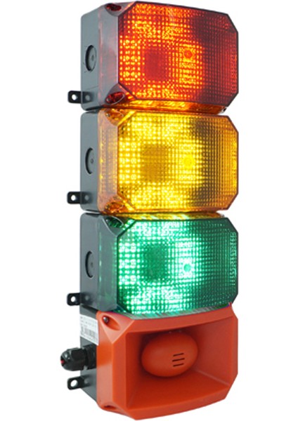 3 Kat Küp LED Multifonksiyon 43 Ses Siren MS 224 110-220VAC