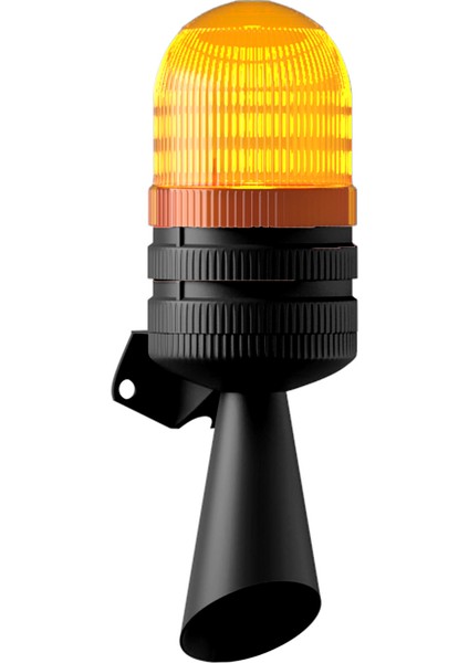 LED Flaşör 2 Ses Borulu Elektronik Siren MS 5826 Turuncu 24VDC