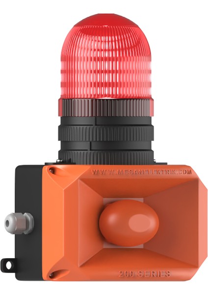 LED Multifonksiyon 43 Ses Siren Ayrı Kablolu MS 206 Kırmızı 220VAC