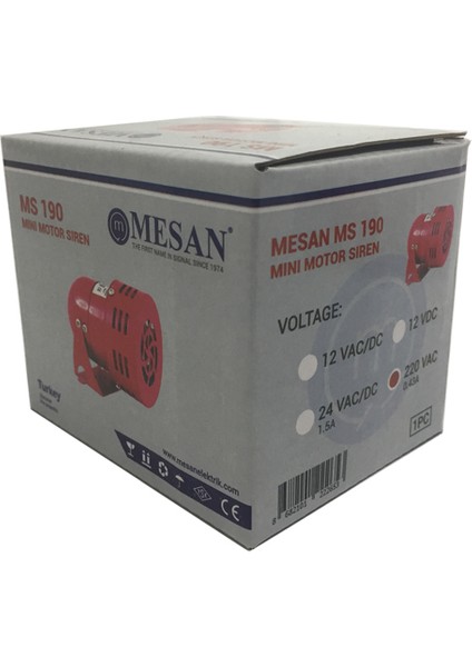 Mini Motor Siren Metal 40W MS 190 Kırmızı 220VAC