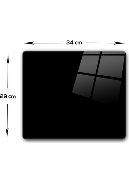 Cam Saksı Altlığı Düz Renk - Siyah