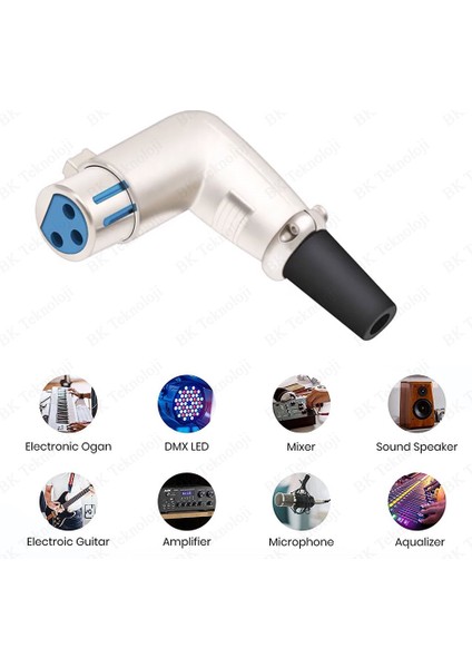 90 Derece 3 Pin Xlr Dişi Lehim Tipi Ses Mikrofon Hoparlör Konnektörü modelleri