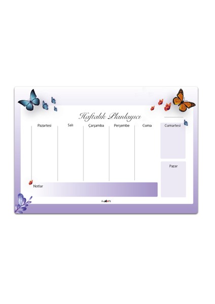 Haftalık Planlıyıcı 3'lü Set Kelebek fiyatları