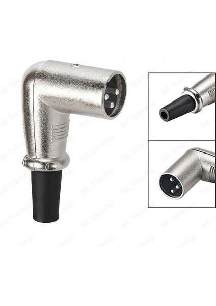 90 Derece 3 Pin Xlr Erkek Lehim Tipi Ses Mikrofon Hoparlör Konnektörü