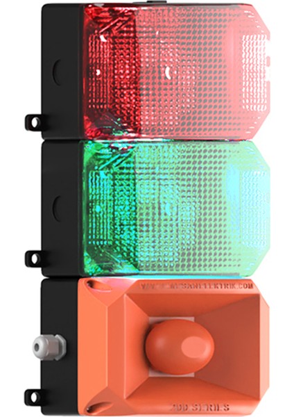 2 Kat Küp LED Multifonksiyon 43 Ses Siren MS 223 24VDC