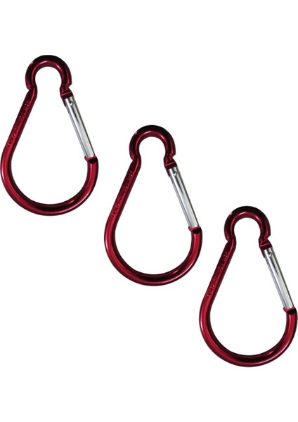 3Parça Alüminyum Snap Hook Carabiner Gurd Şekli Ana Zincir Klipsi Anahtarlık Yürüyüşü Kırmızı (Yurt Dışından) modelleri
