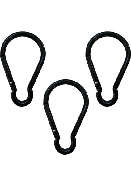 3Parça Alüminyum Snap Hook Carabiner Gurd Şekli Ana Zincir Klipsi Anahtarlık Yürüyüş Siyah (Yurt Dışından) fiyatları