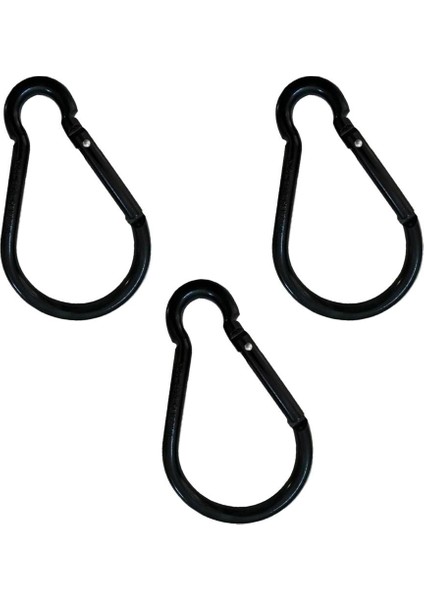 3Parça Alüminyum Snap Hook Carabiner Gurd Şekli Ana Zincir Klipsi Anahtarlık Yürüyüş Siyah (Yurt Dışından) modelleri