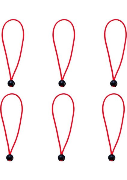 6Parça 15Cm Güçlü Dayanıklı Top Bungee Kablosu Muşamba Kanopi Bağları Elastik Kayışlar Kırmızı (Yurt Dışından)