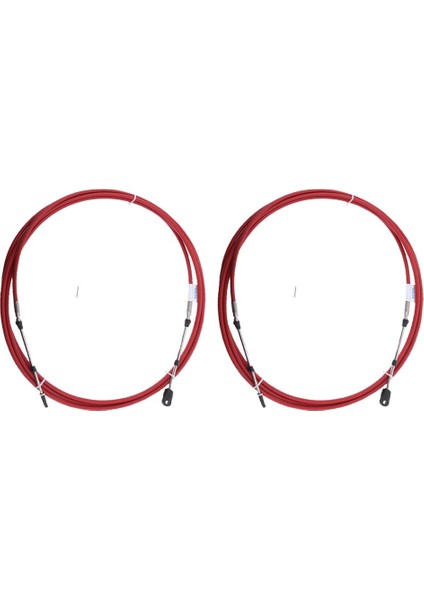 2Parça 14Ft Tekne Gaz Kelebeği Kontrol Kablosu Dıştan Takma Motor Kırmızısı (Yurt Dışından)